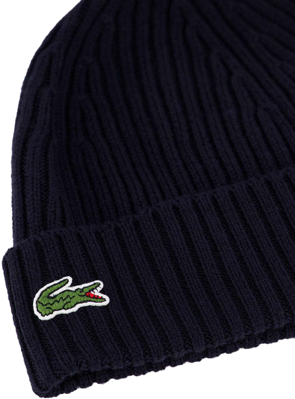 Lacoste Heren Gebreide Muts Blauw Blauw
