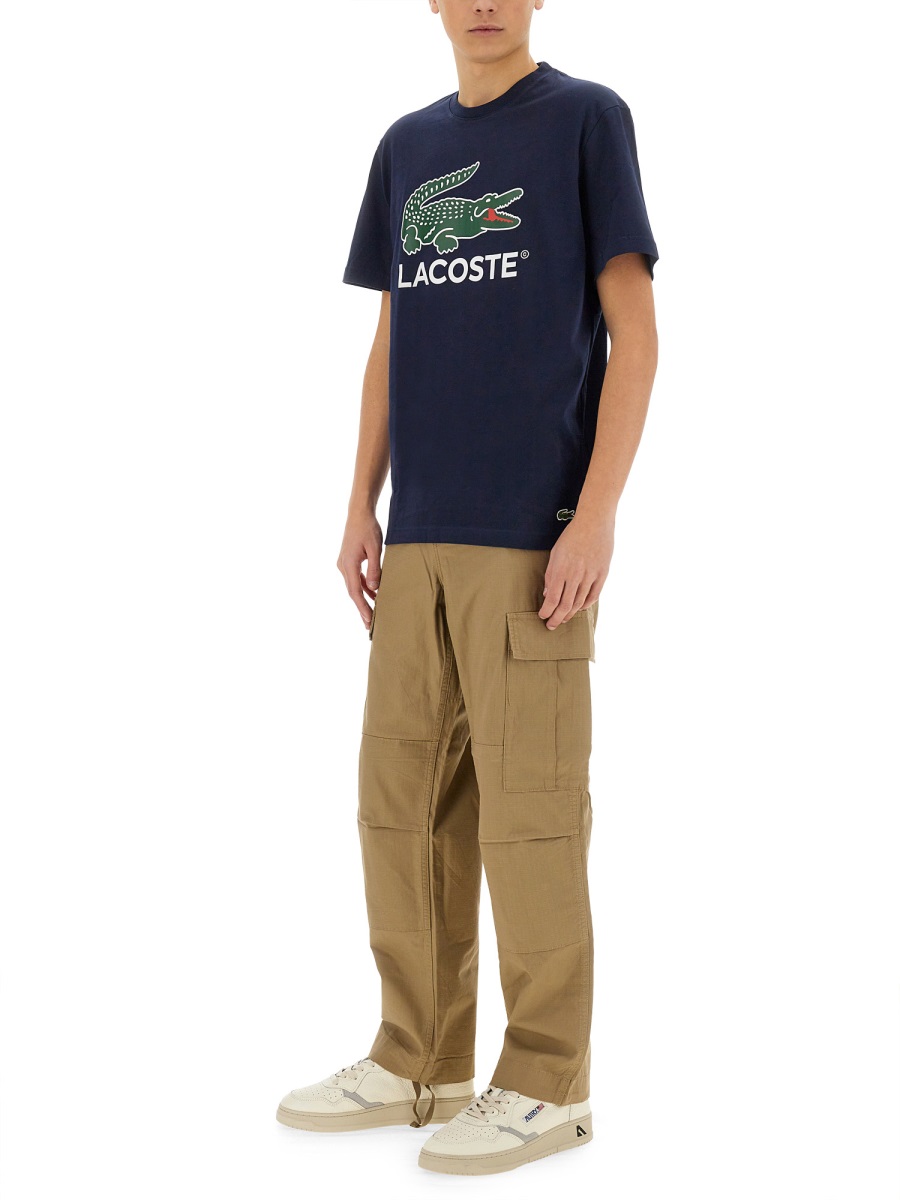 Lacoste COTTON T-SHIRT WITH PRINT Blauw