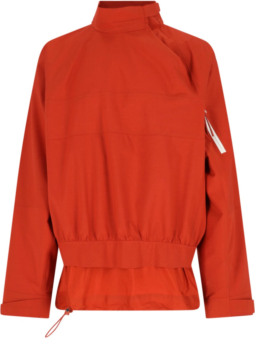 Lacoste Orange Technical Taffeta Popover Logo Jacket Oranje