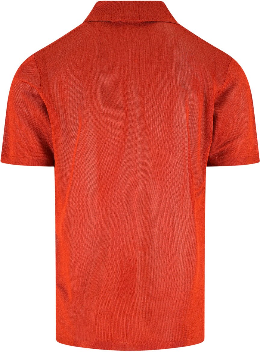 Lacoste Orange Piqué Satin Ribbed Logo Polo Oranje