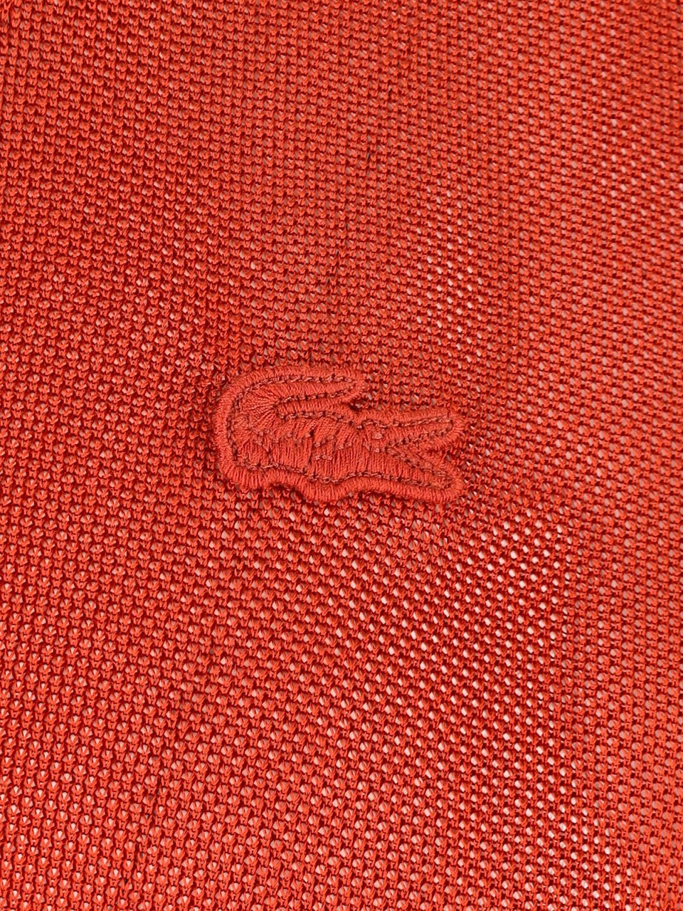 Lacoste Orange Piqué Satin Ribbed Logo Polo Oranje