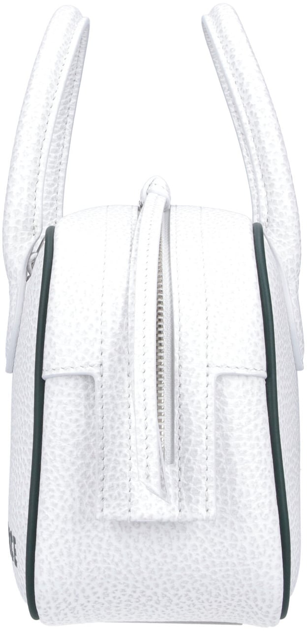 Lacoste White Rectangular Textured Leather Logo Bag Wit