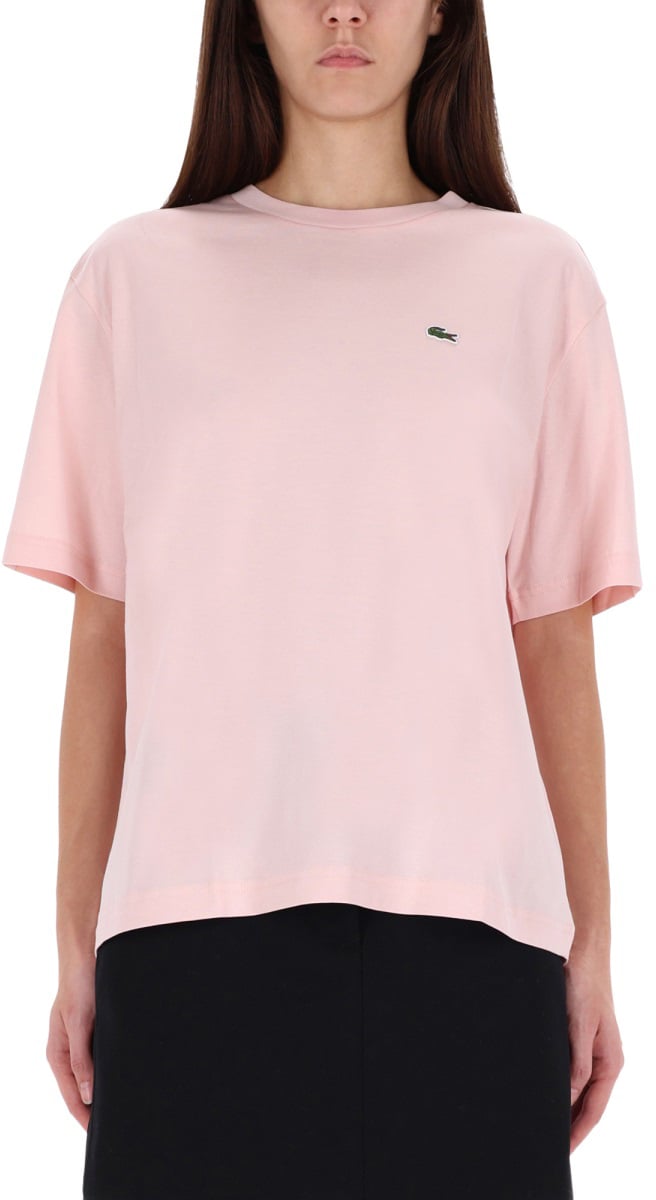 Lacoste T-SHIRT WITH LOGO Roze