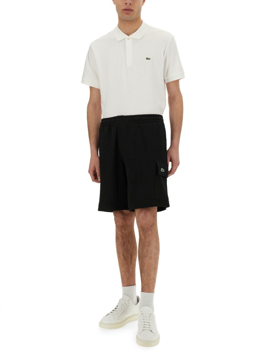 Lacoste COTTON FLEECE CARGO SHORTS Zwart