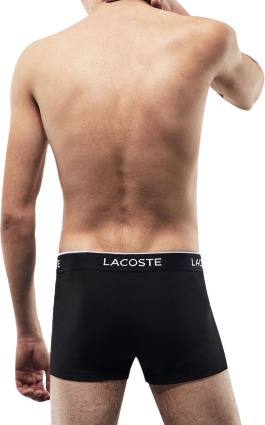 Lacoste Katoen Stretch Trunk Wit/grijs/zwart  ( STUKS) Zwart
