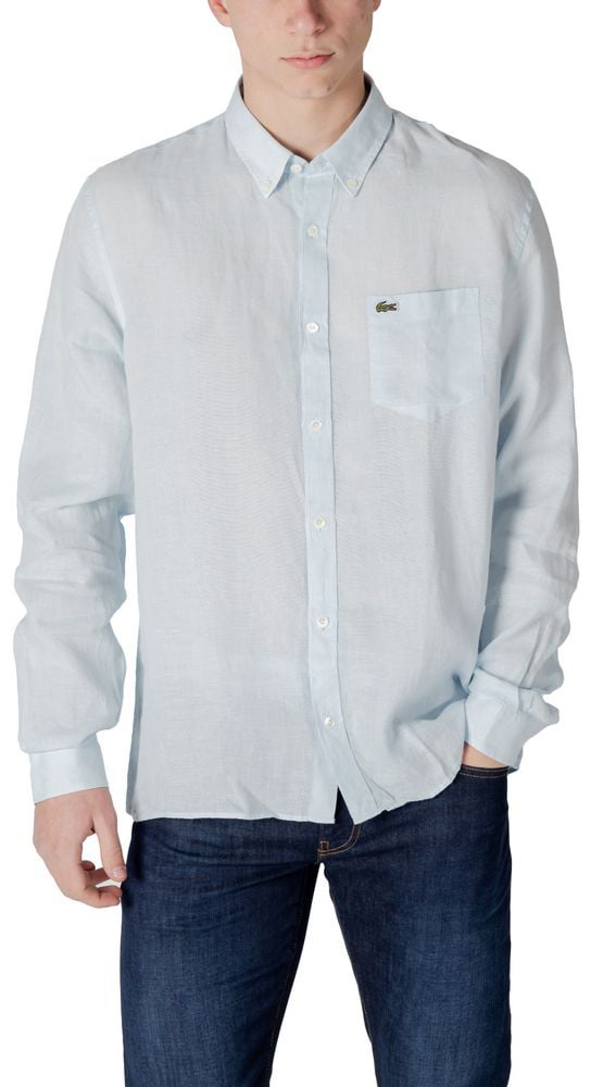 Lacoste Lacoste Blue Linen Shirt Blauw