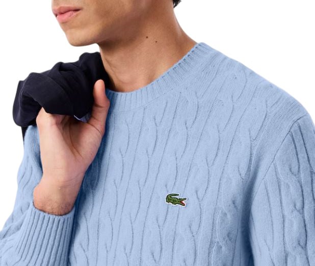 Lacoste Crew-neck Braided Sweater Blauw