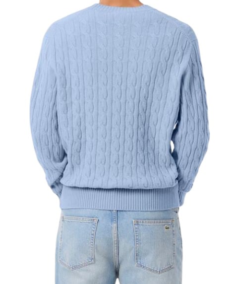 Lacoste Crew-neck Braided Sweater Blauw