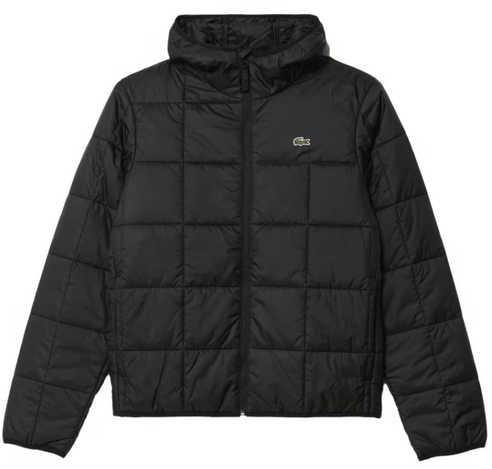 Lacoste Logo Waterproof Puffer Jacket Zwart