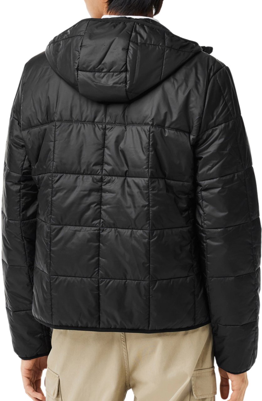 Lacoste Logo Waterproof Puffer Jacket Zwart