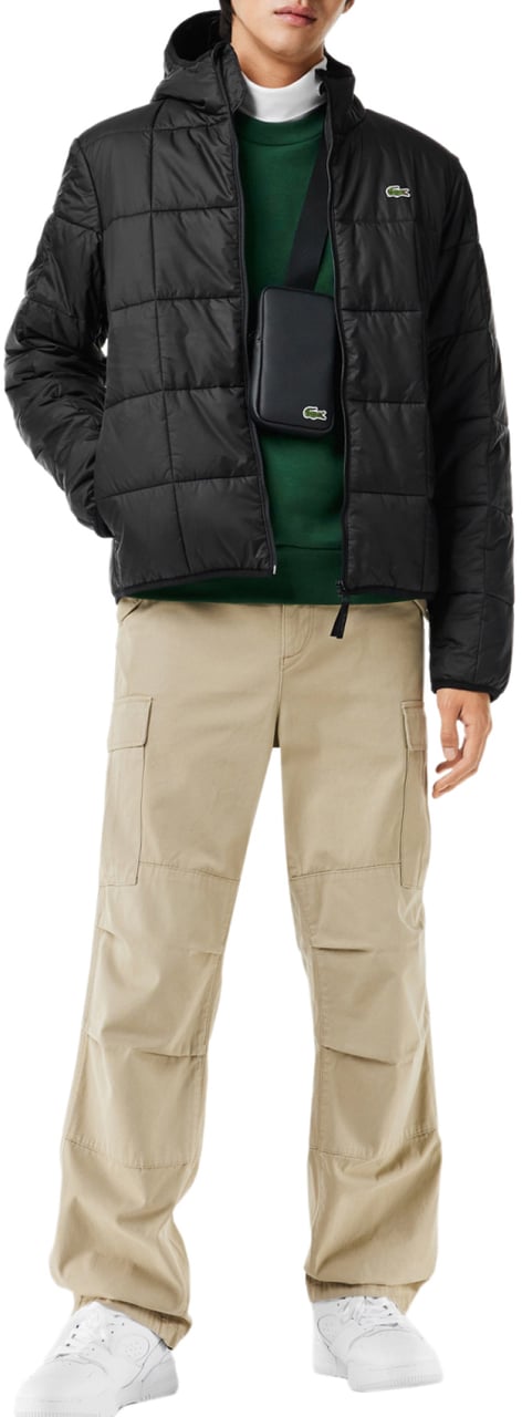 Lacoste Logo Waterproof Puffer Jacket Zwart