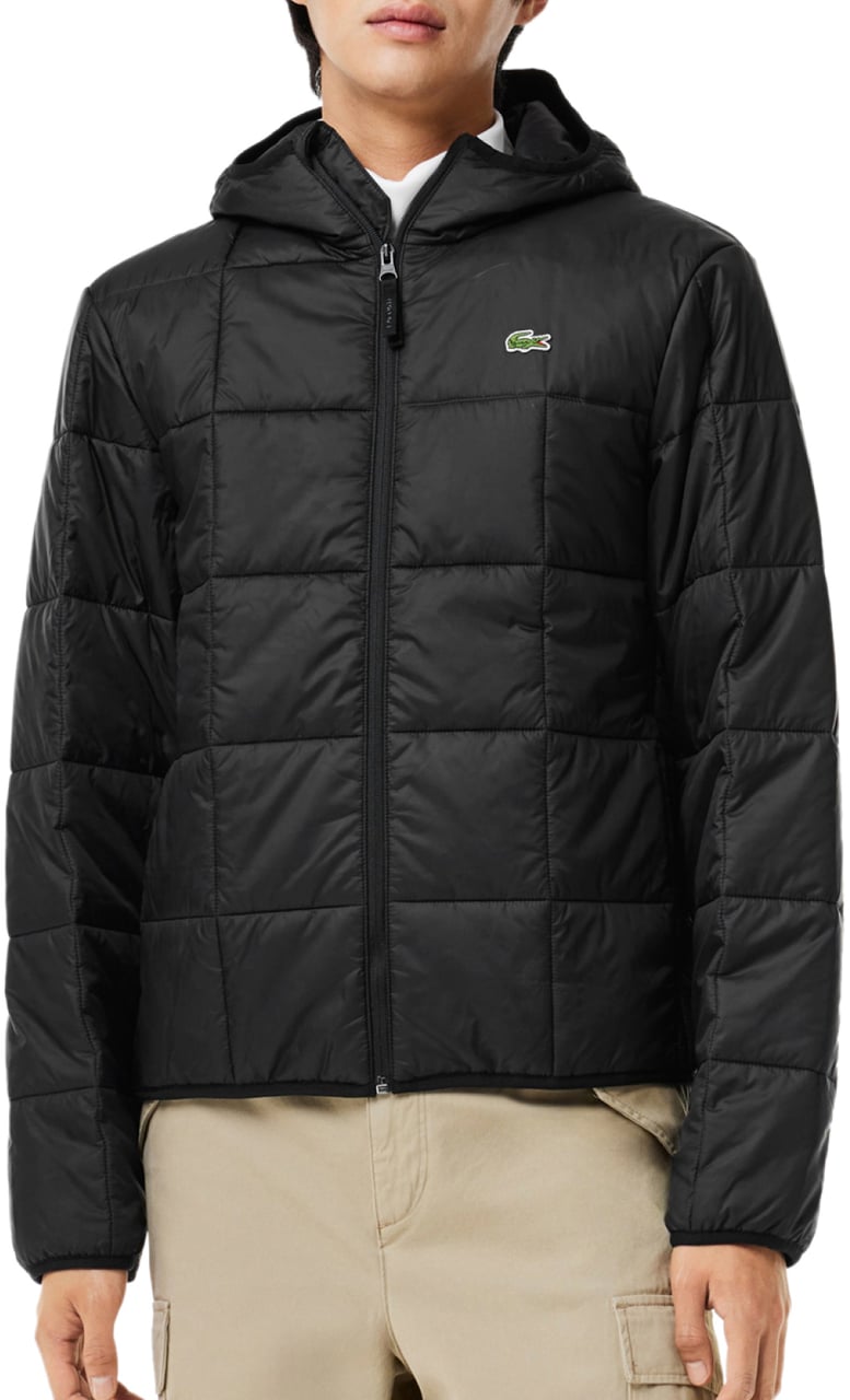 Lacoste Logo Waterproof Puffer Jacket Zwart