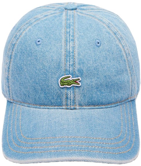 Lacoste casquette denim de coton Blauw