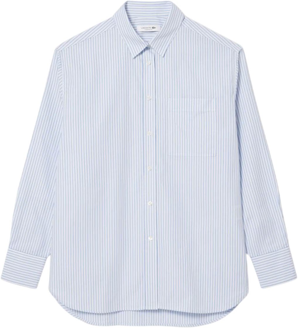 Lacoste Shirts Whitelight Blue Blauw