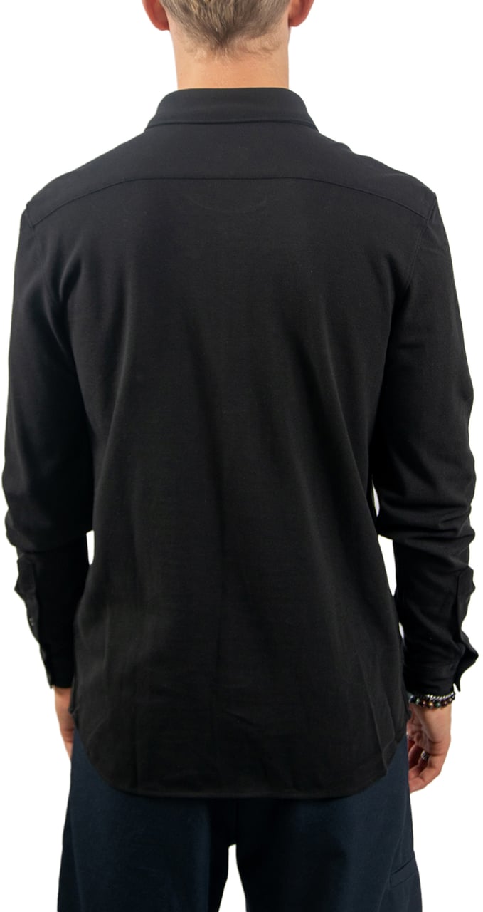 Lacoste L/S Woven Pique Shirt Zwart