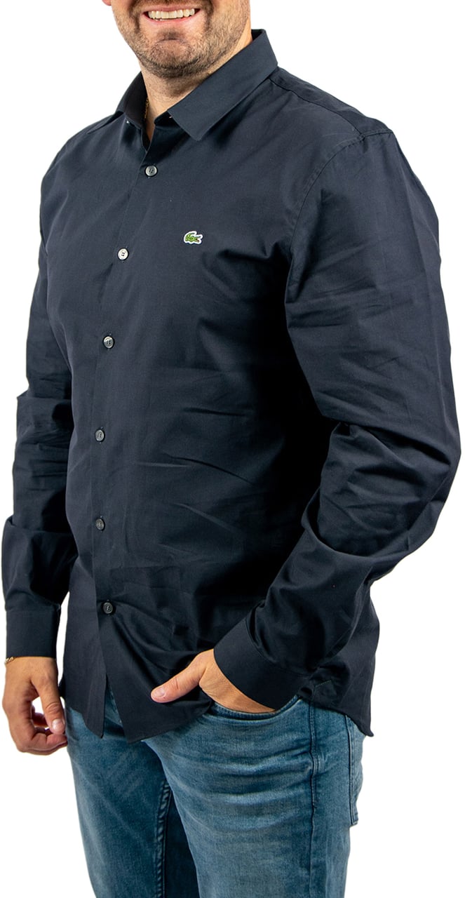 Lacoste L/S Woven Slim Fit Overhemd Blauw