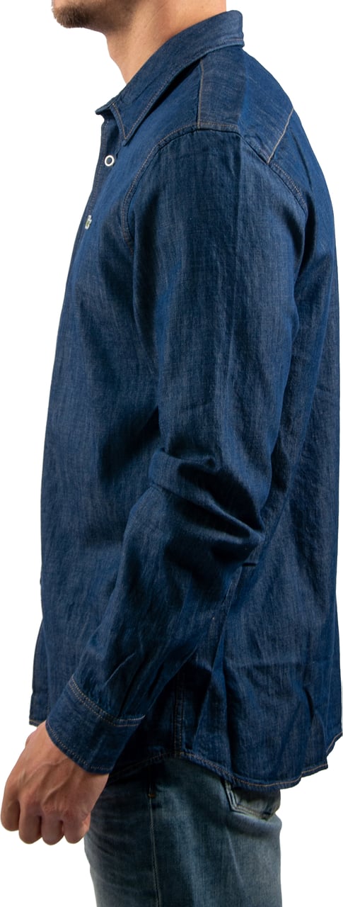 Lacoste L/S Woven Denim Shirt Blauw