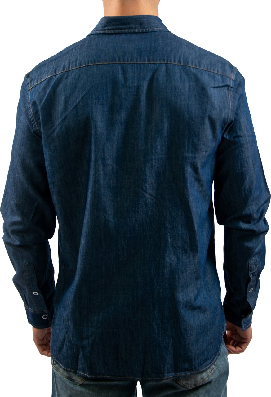 Lacoste L/S Woven Denim Shirt Blauw