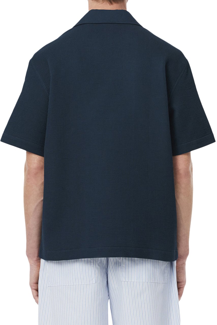 Lacoste S/S Woven Shirt Falcon/Navy Blauw