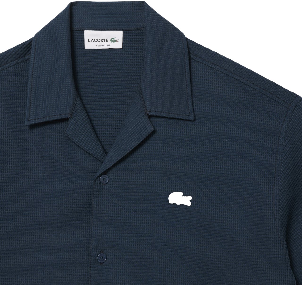 Lacoste S/S Woven Shirt Falcon/Navy Blauw