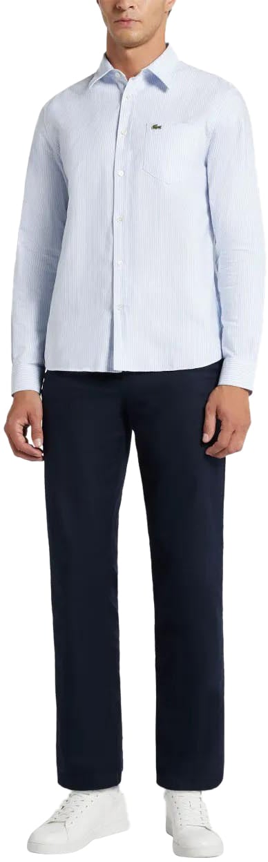 Lacoste chemise en coton biologique 2 Blauw