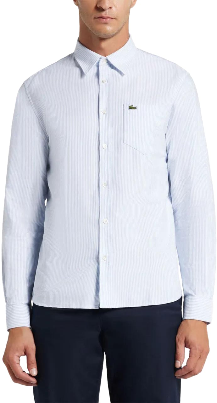 Lacoste chemise en coton biologique 2 Blauw