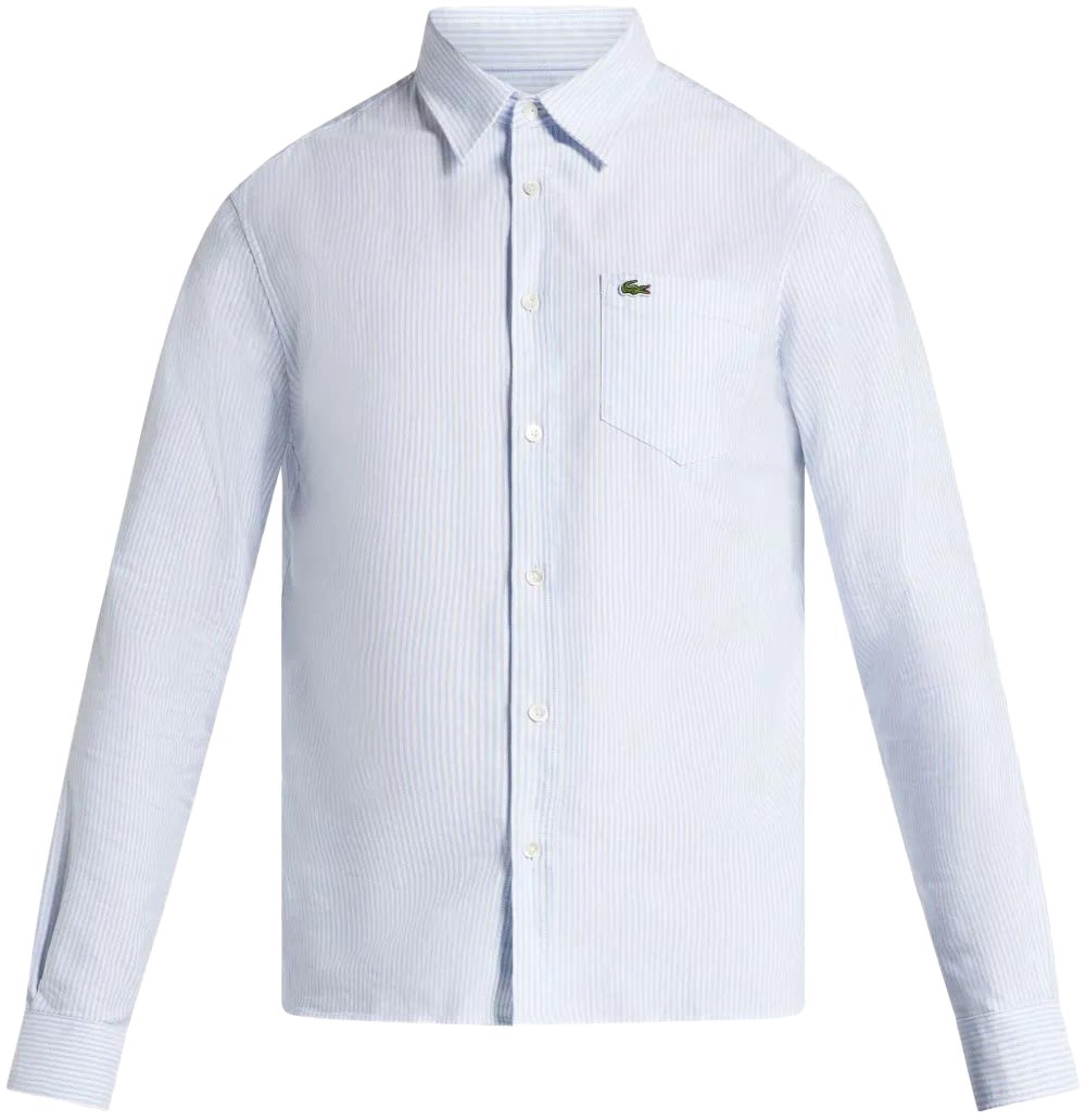 Lacoste chemise en coton biologique 2 Blauw
