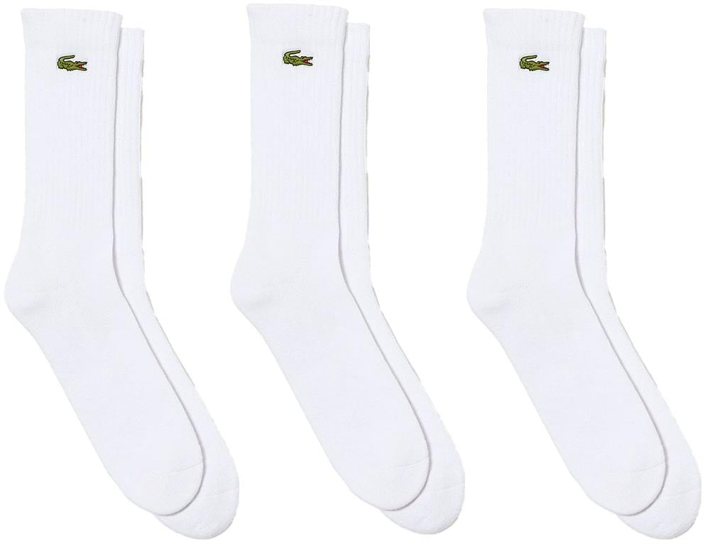 Lacoste lot de chaussettes nervurees a patch logo Beige