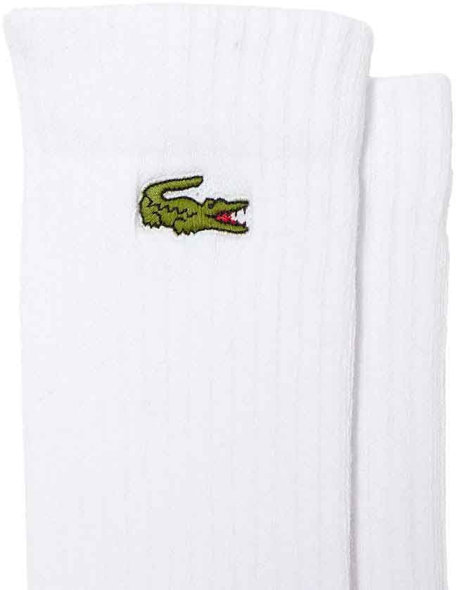 Lacoste lot de chaussettes nervurees a patch logo Beige