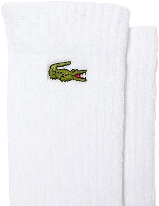 Lacoste lot de chaussettes nervurees a patch logo Beige