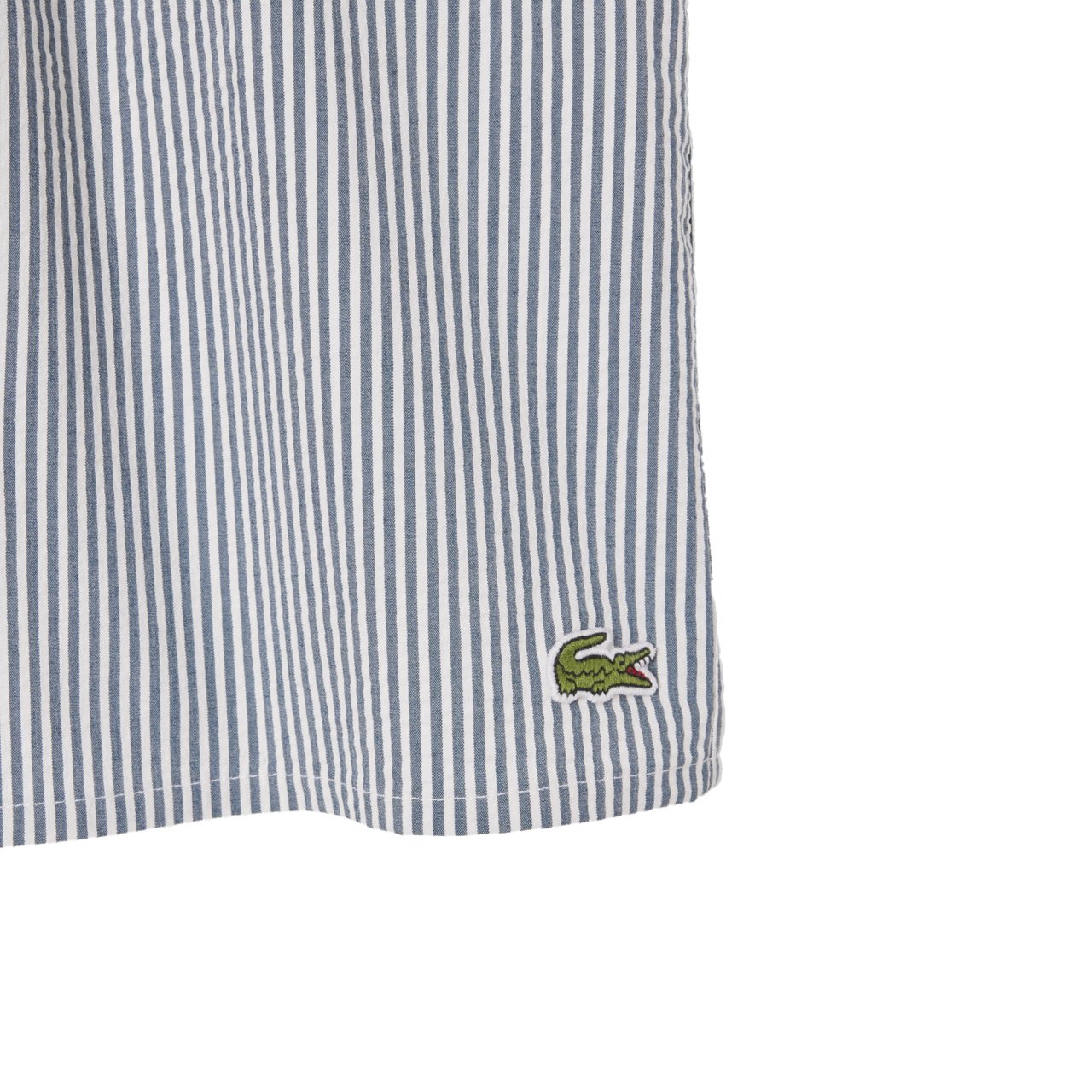 Lacoste Zwembroek Streep Wit-Blauw Blauw