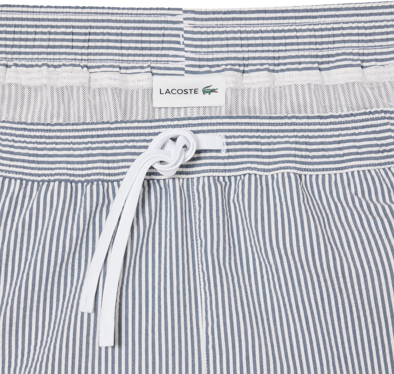 Lacoste Zwembroek Streep Wit-Blauw Blauw