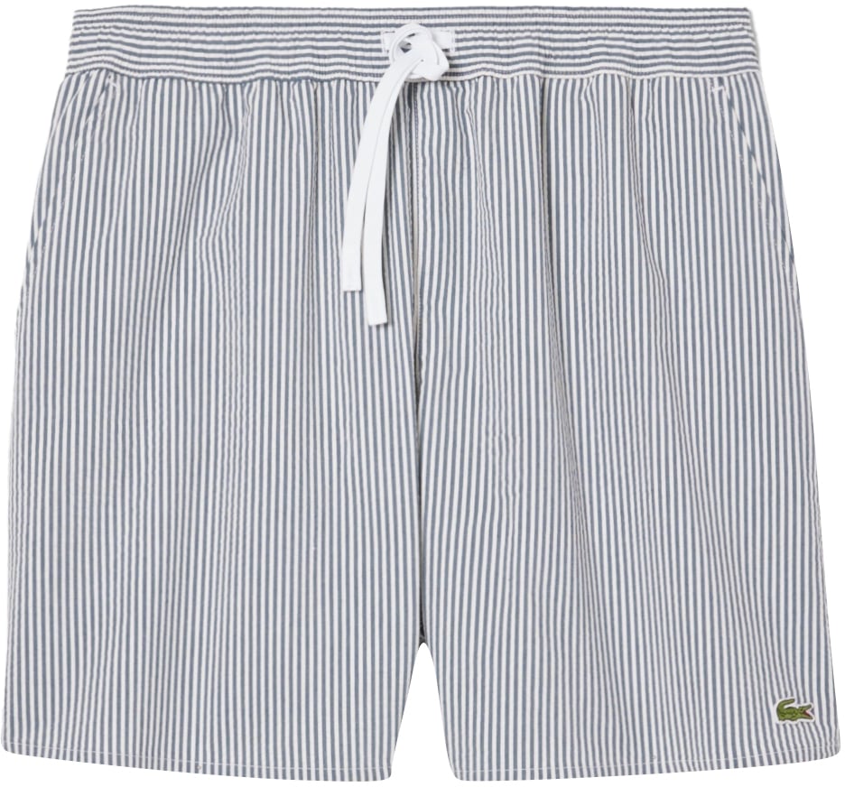 Lacoste Zwembroek Streep Wit-Blauw Blauw