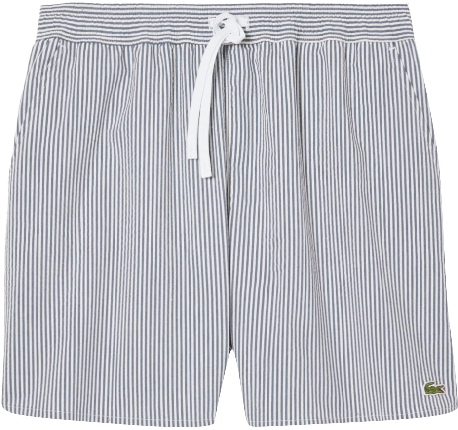 Lacoste Zwembroek Streep Wit-Blauw Blauw