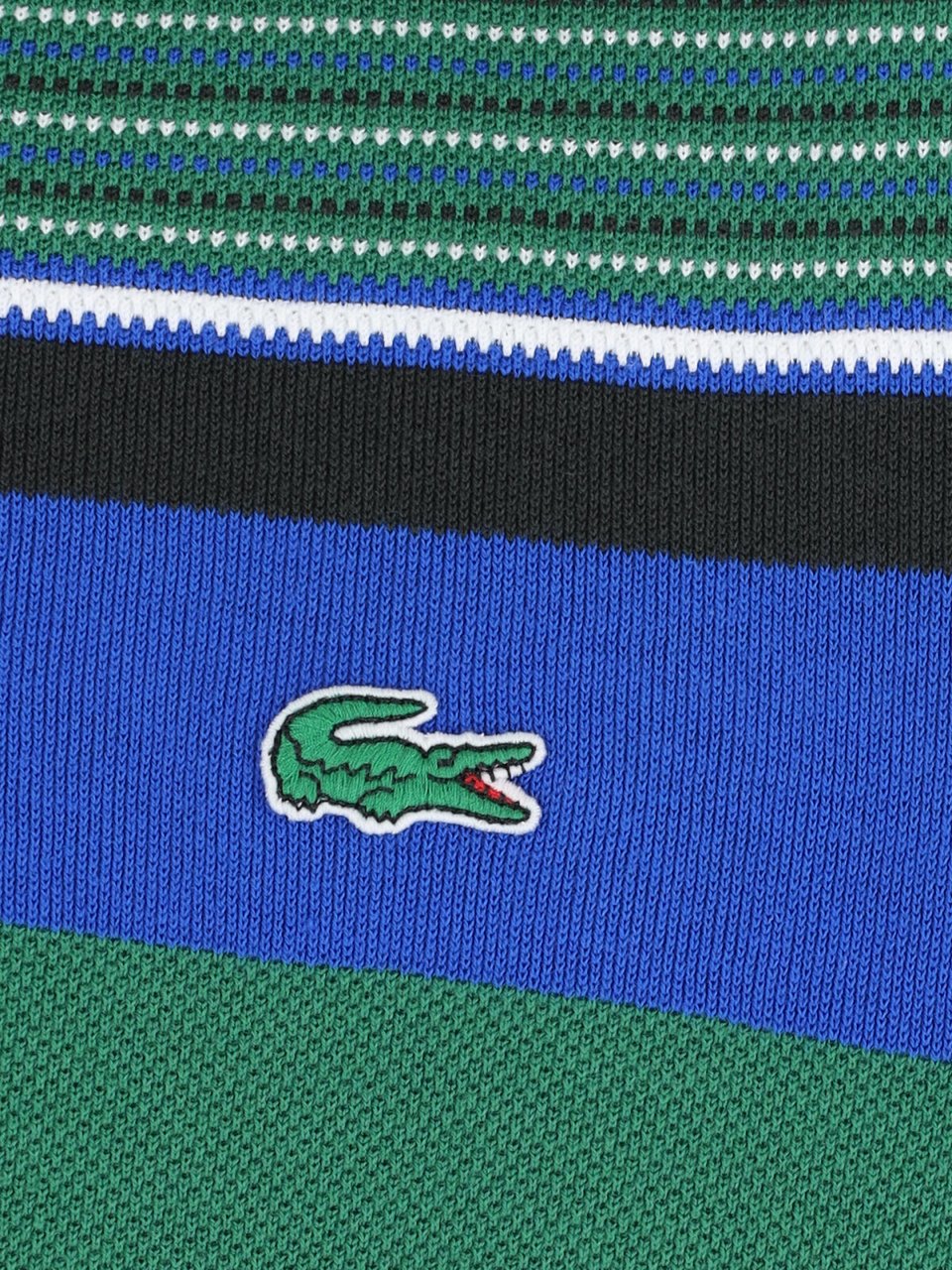 Lacoste Green Piqué Cotton Bold Stripe Polo Groen