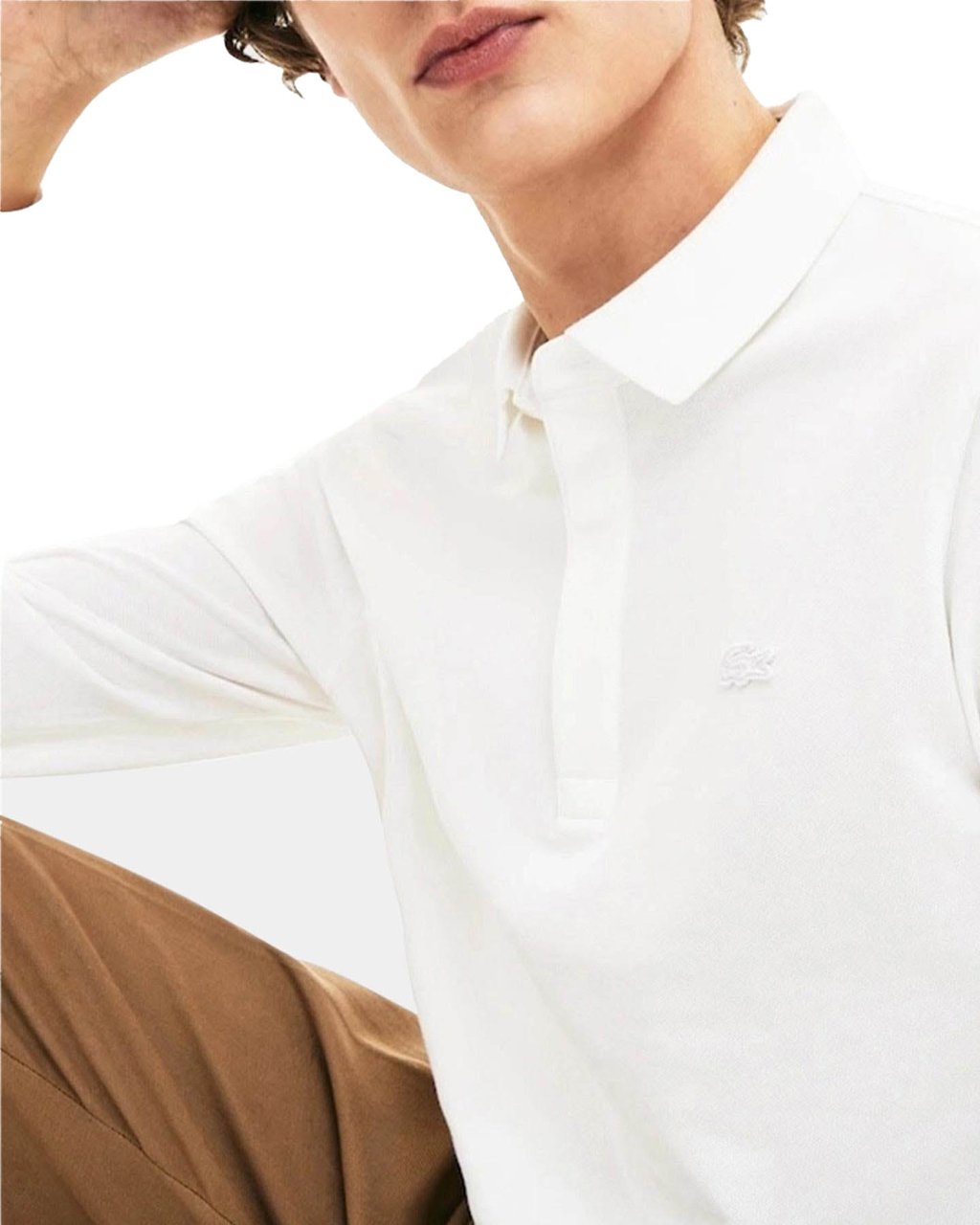 Lacoste Heren 1Hp4 Men'S L/S Polo 01 Wit
