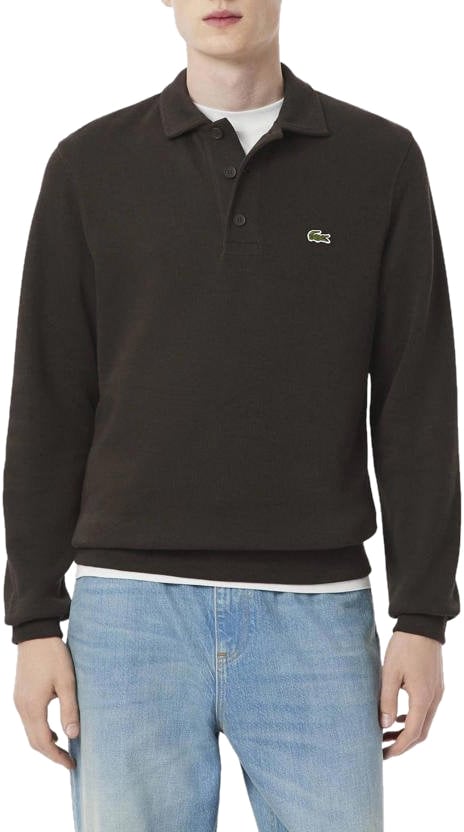 Lacoste Regular fit Polo Lange Mouw Puur katoen Marron Brown Divers