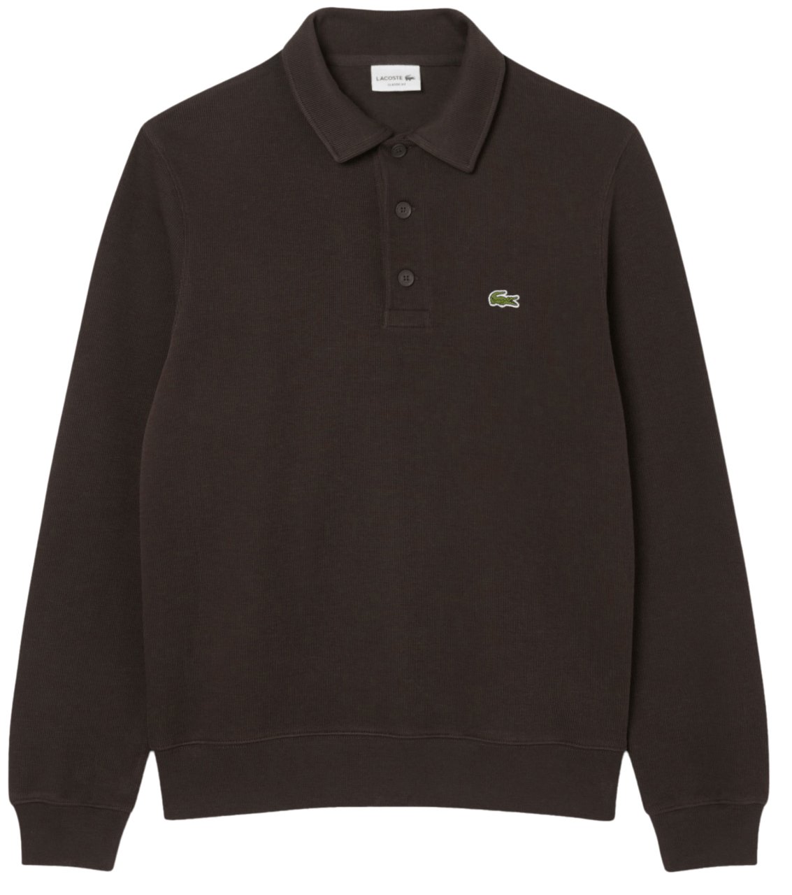 Lacoste Regular fit Polo Lange Mouw Puur katoen Marron Brown Divers