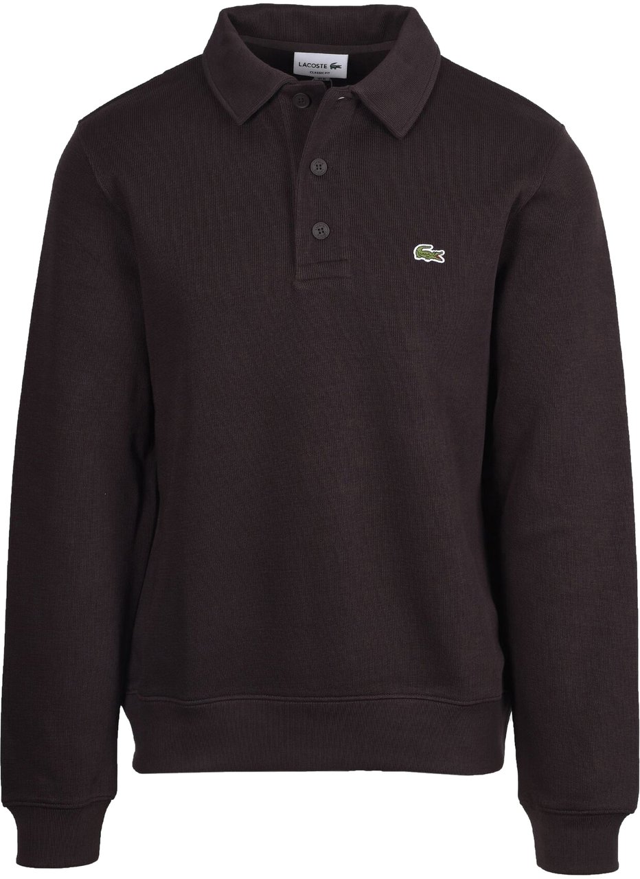 Lacoste Regular fit Polo Lange Mouw Puur katoen Marron Brown Divers