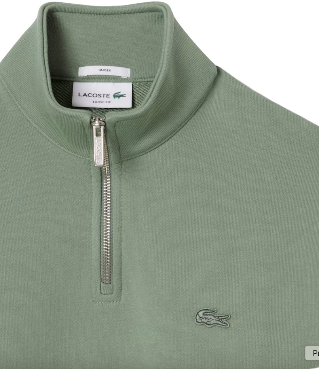 Lacoste Uni - Loose Fit Trui met Rits Thyme Groen Groen