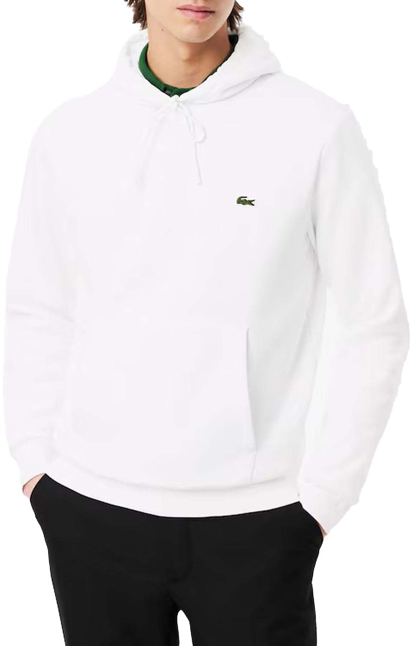 Lacoste Heren Fleece Hoodie Wit