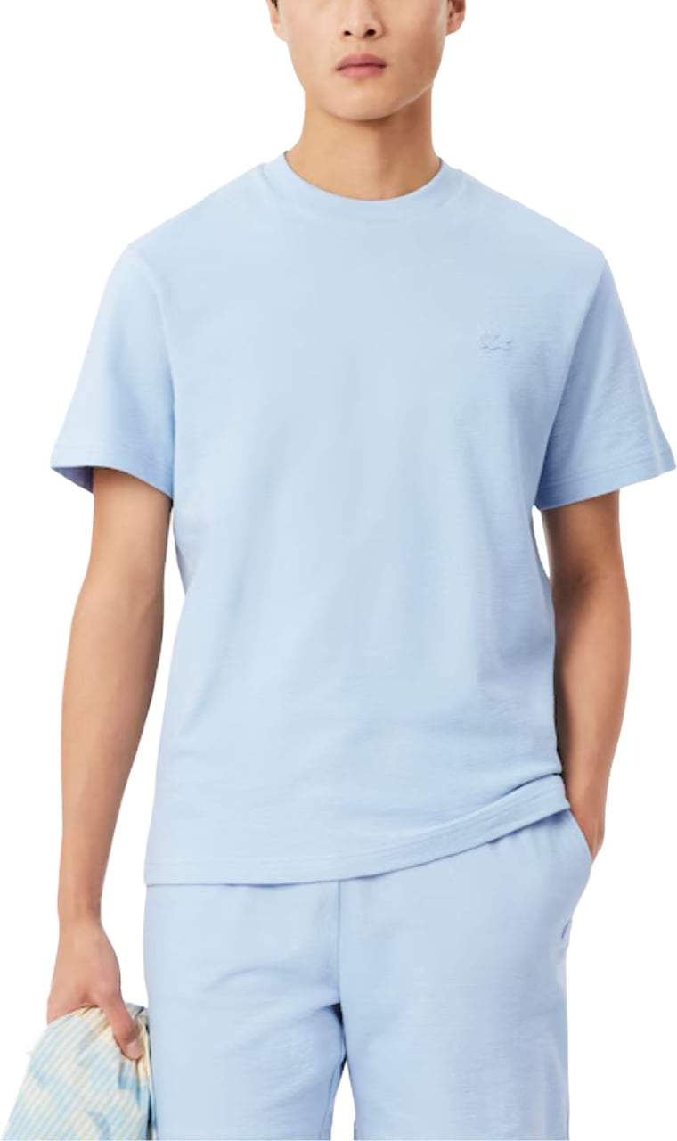 Lacoste 1ht1 Men's Tee-shirt Korte Mouw Overhemden Lichtblauw Th1979-61 Blauw