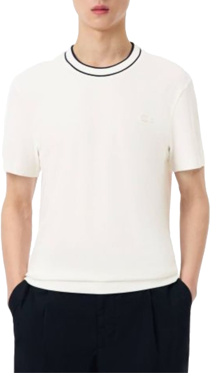 Lacoste 1ht1 Men's Tee-shirt T-shirts Ecru Th8174-61 Wit