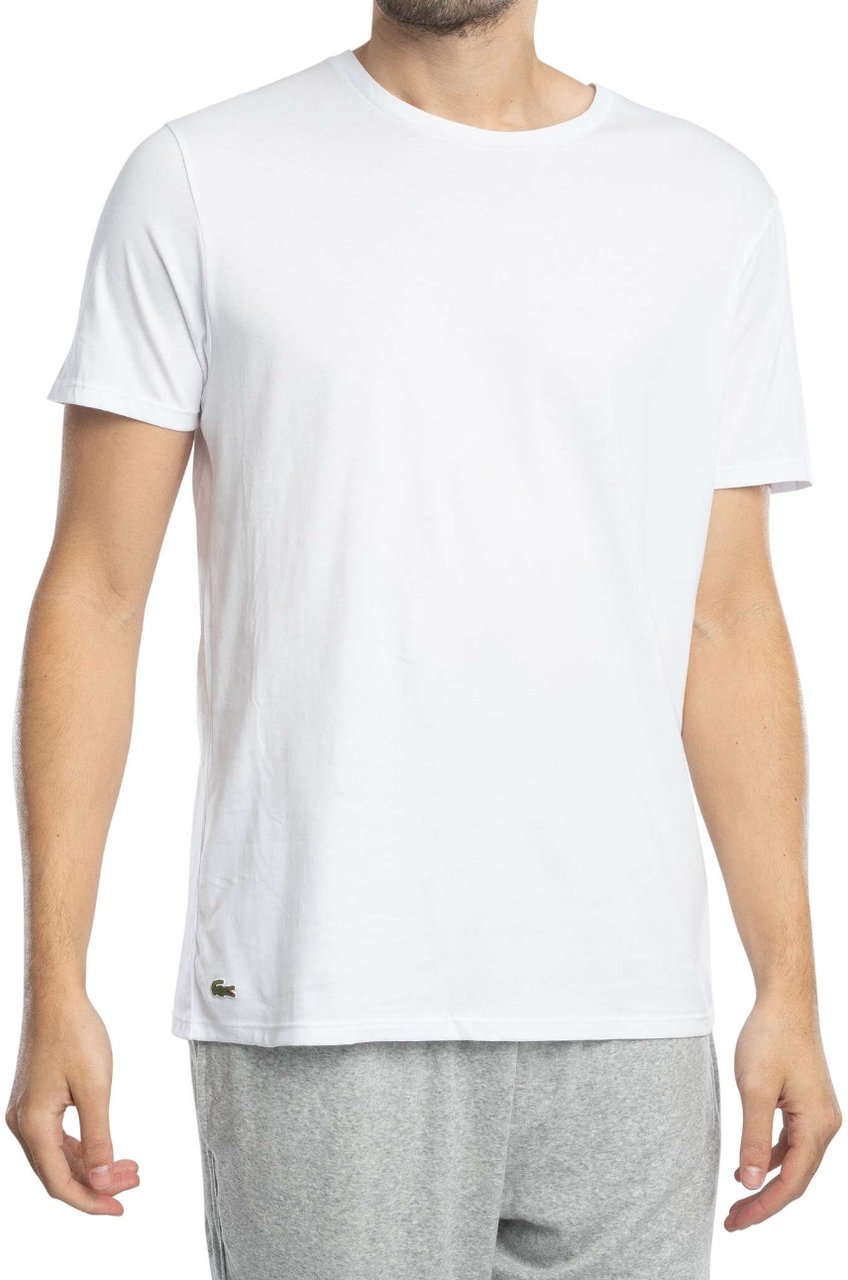 Lacoste % Katoen Rond T-shirt Wit ( stuks) Wit