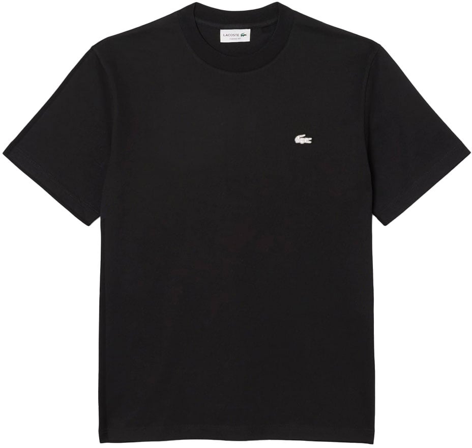 Lacoste t shirt coton avec a strass Zwart