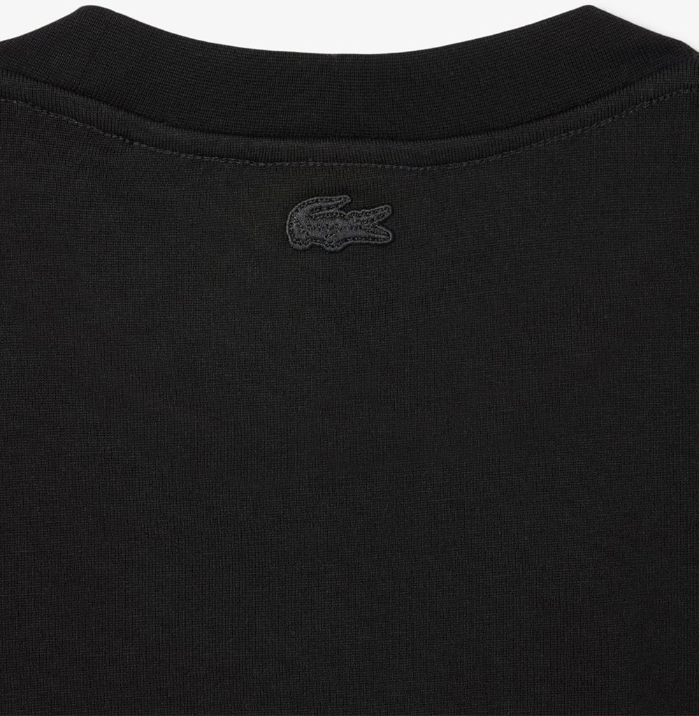 Lacoste t shirt coton avec a strass Zwart