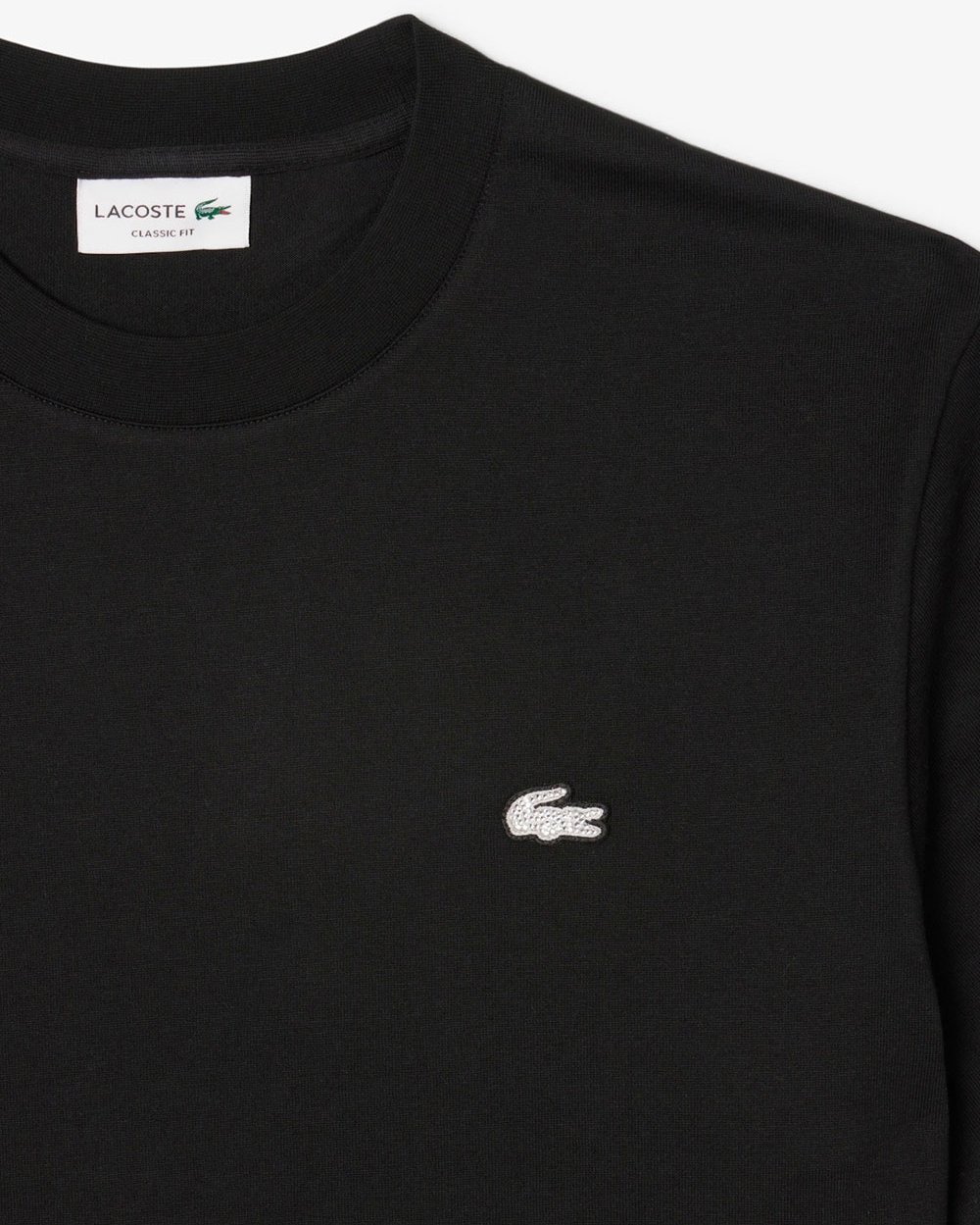 Lacoste t shirt coton avec a strass Zwart