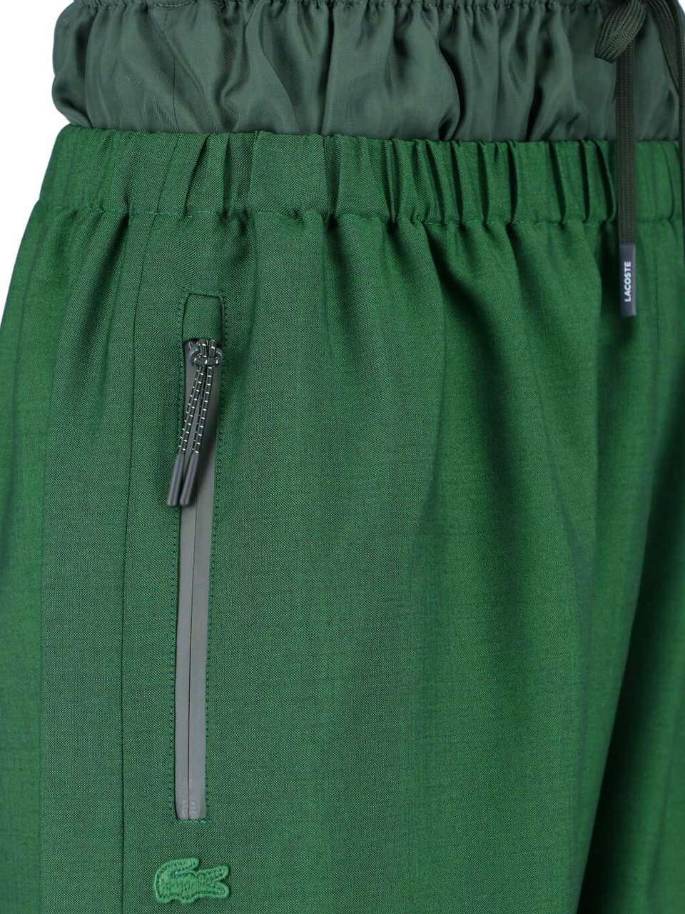 Lacoste Green Straight-Leg Layered Sport Logo Trousers Groen