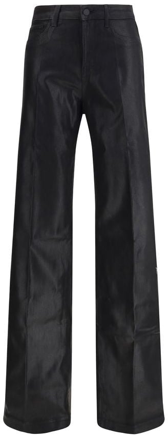 L'AGENCE L'Agence Black Cotton Casual Pants Zwart