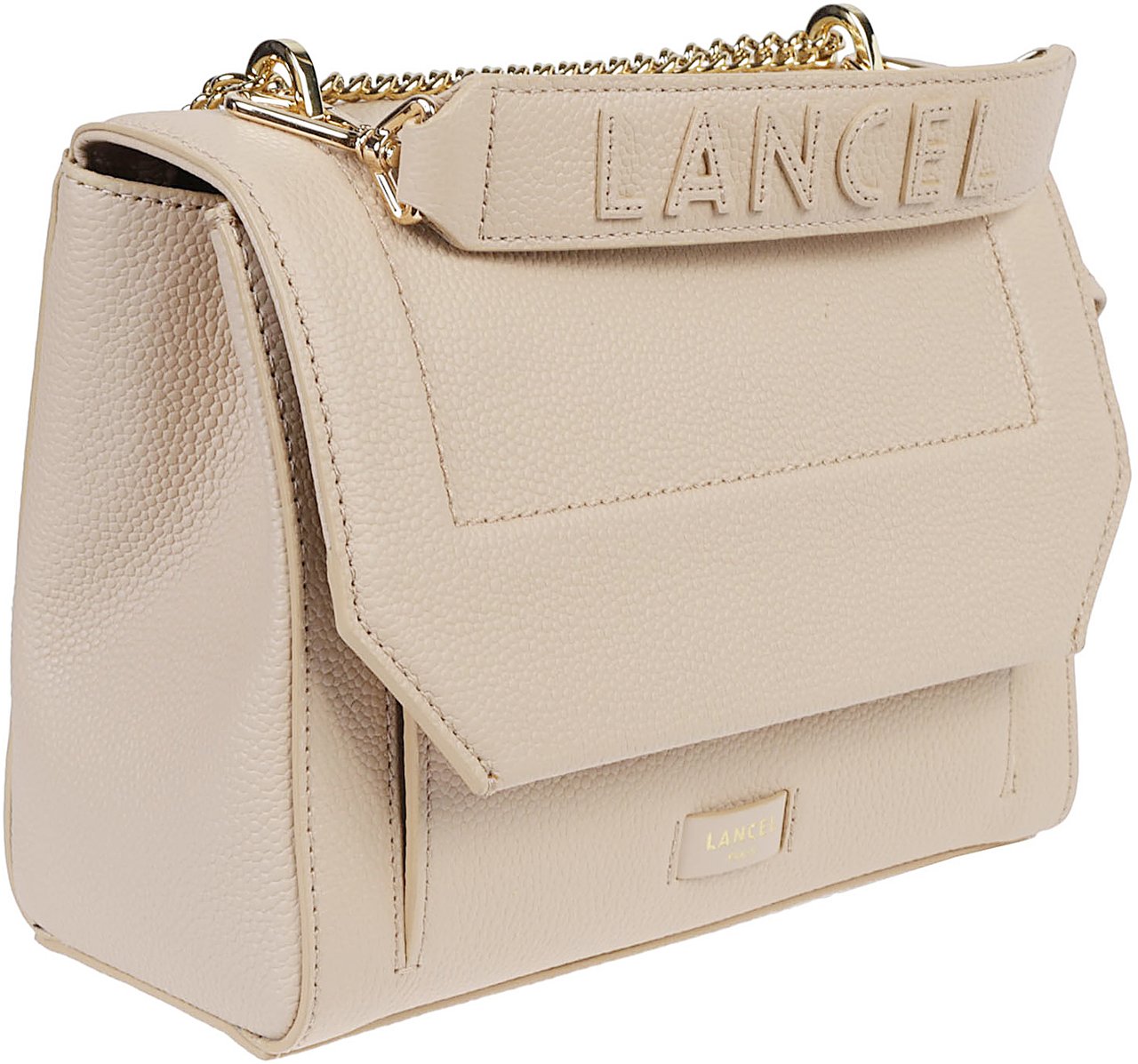 Lancel Ninon Medium Flap Bag Nude & Neutrals Beige